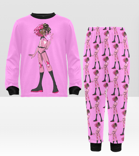 Little Girls Crew Neck Long Pajama Set – "Luminara: The Lightbringer"